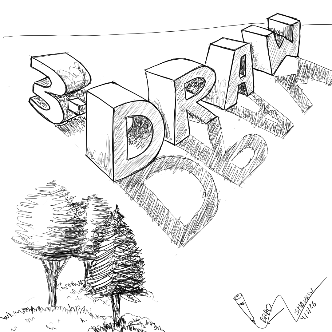Draw 3D in Block Lettering