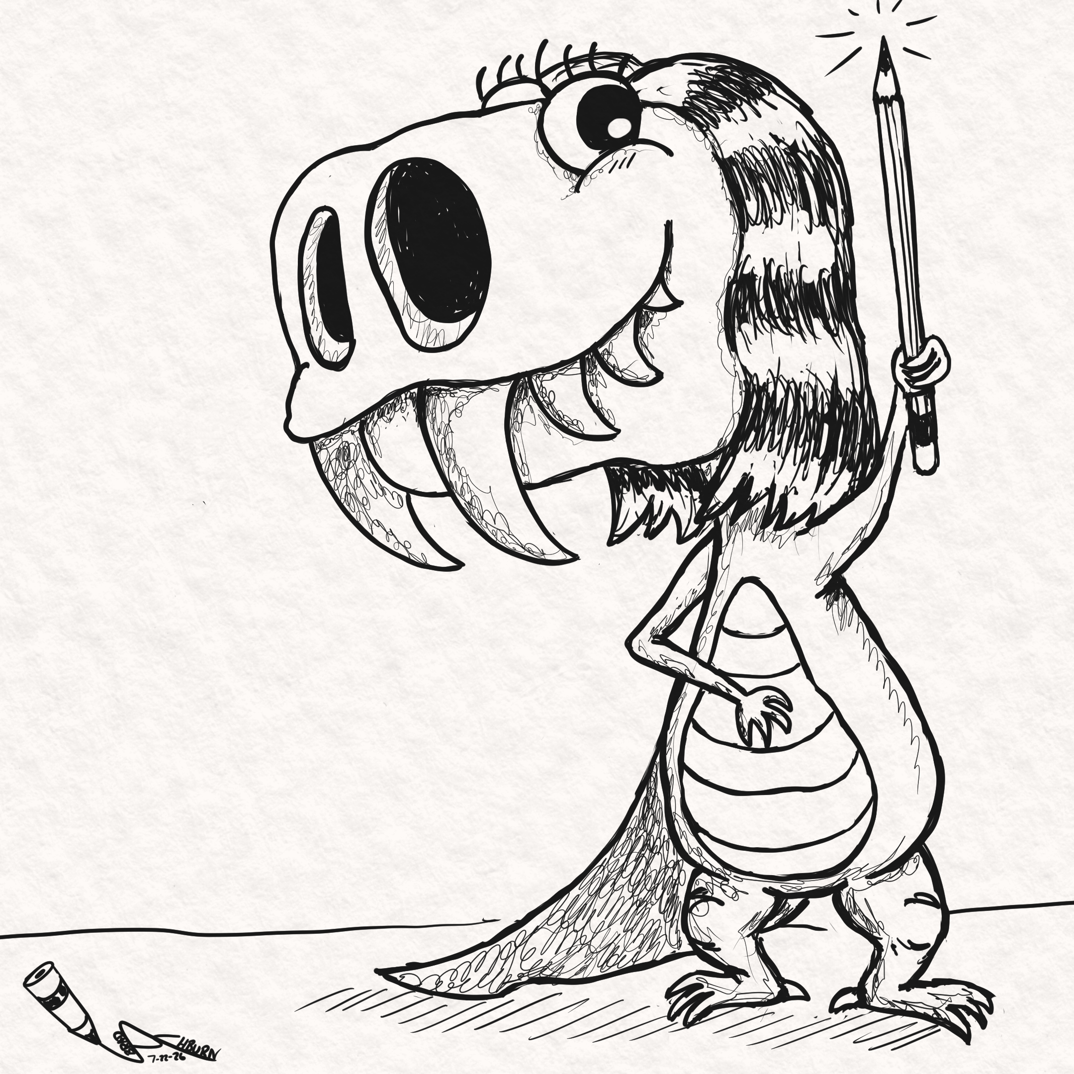 T-rex Draw! Draw! Draw! with Alysa Liu hairstyle