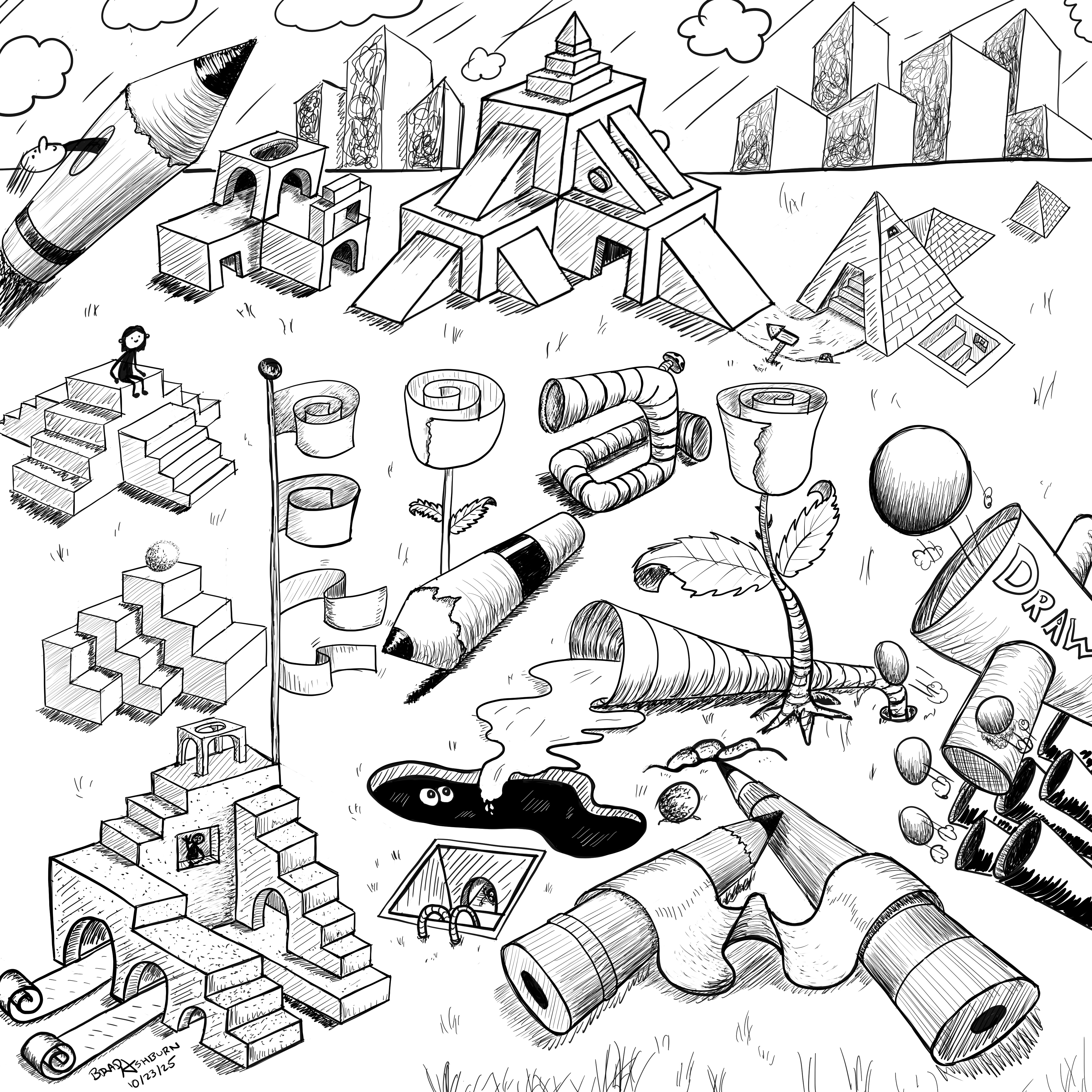 Featured 3D cartoon drawing by Brad Ashburn